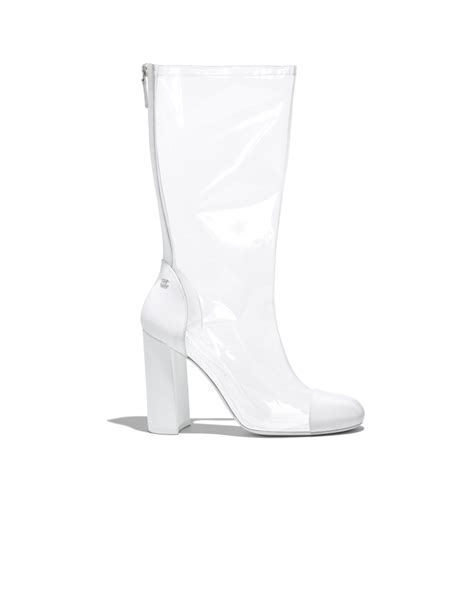 chanel clear boots|chanel white boots 2021.